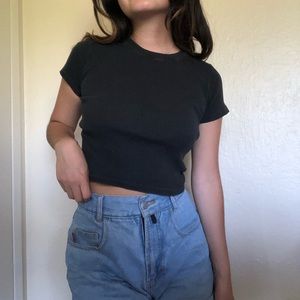 Brandy Melville Black Baby Tee